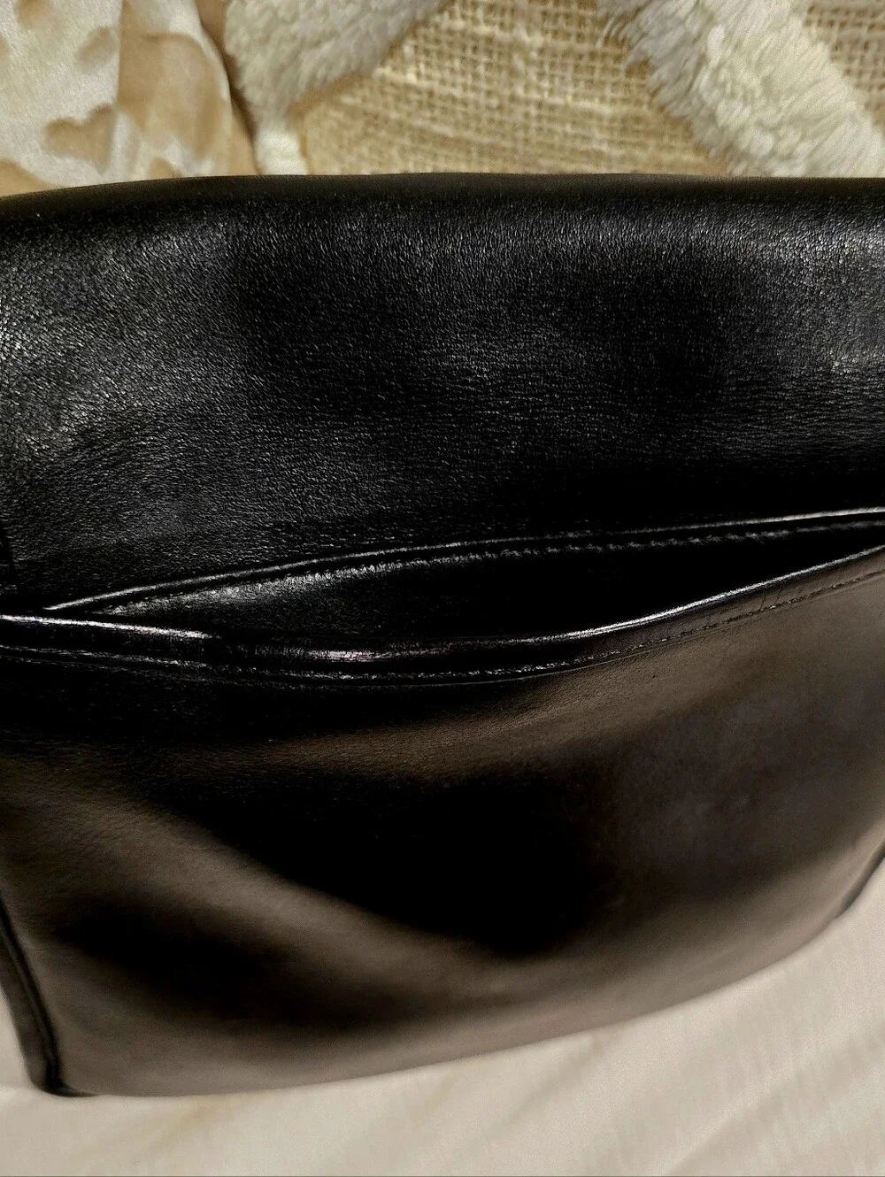 VINTAGE COACH, Black Leather Crossbody Messenger Bag